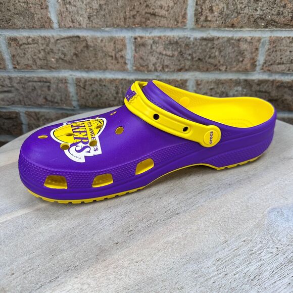 New Crocs NBA Los Angeles Lakers Classic Clog Purple Basketball Lebron M 10 W 12 - Picture 1 of 14